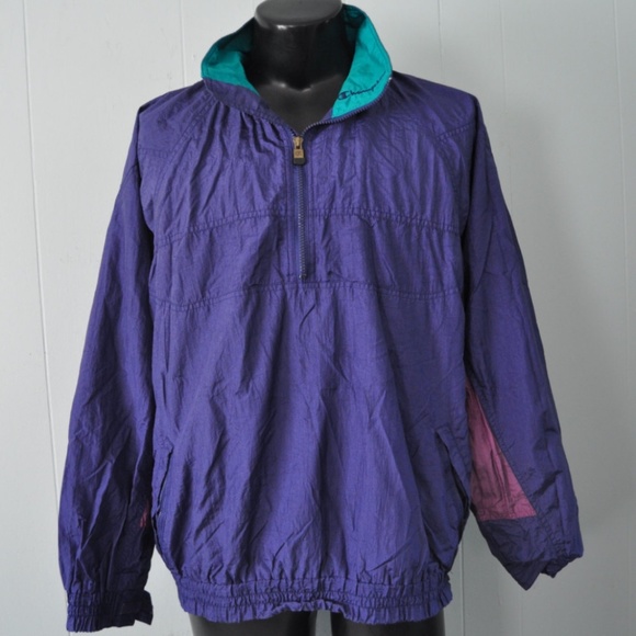 champion windbreaker mens purple